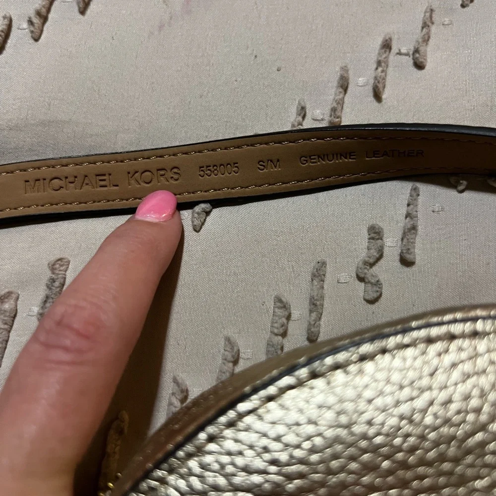 Michael Kors Metallic Round Crossbody Bag - Picture 3 of 4